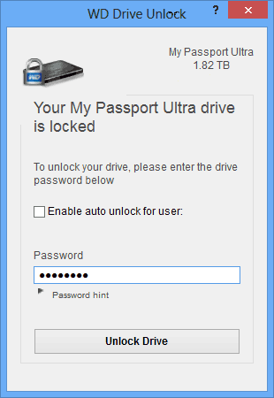 Wd drive unlock