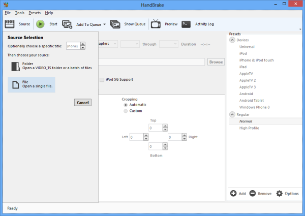 handbrake-source-file-selection