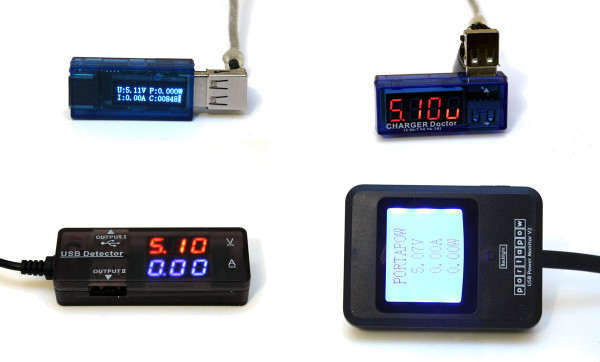 four-usb-volt-meters